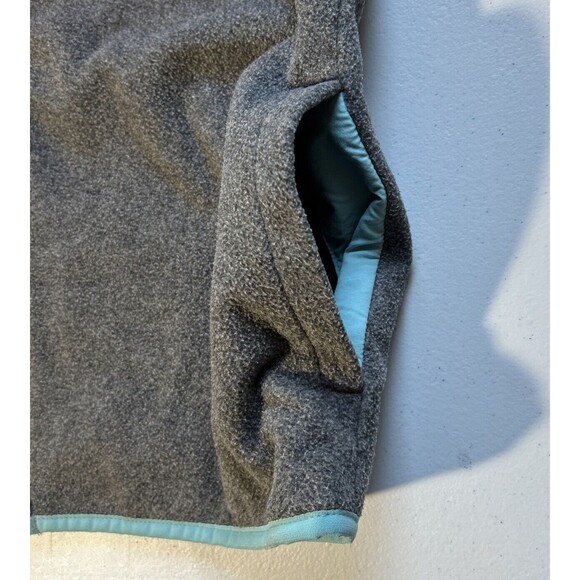 Columbia Women's Vest Sz S Fleece PFG Embroidered Gray w/ Turquoise Full Zip - Picture 5 of 7